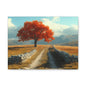 Vibrant Landscape Canvas Art, Nature Wall Decor, Red Tree Print, Home Decor, Gift for Nature Lovers
