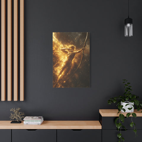 Golden Archer Canvas Print, Celestial Wall Art, Inspirational Home Decor, Rustic Gift, Fantasy Artwork