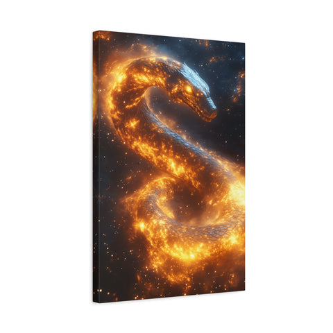 Canvas Wall Art: Fiery Serpent Design, Home Decor, Unique Gift, Fantasy Art, Living Room Wall Decor, Dragon Artwork
