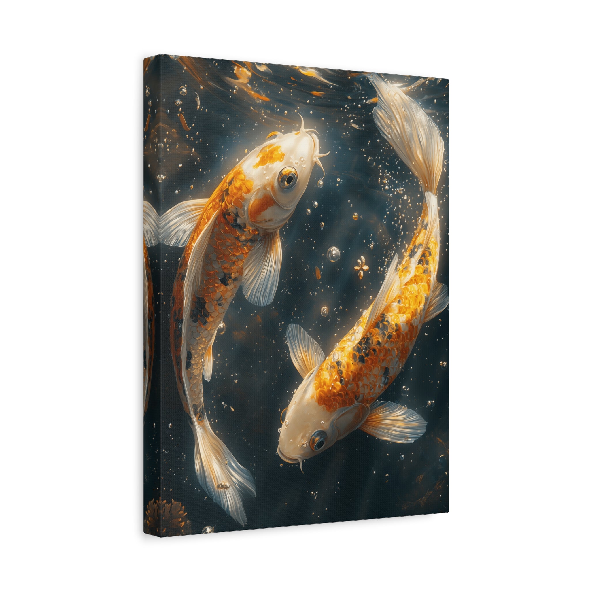 Serene Koi Canvas Print, Aquatic Art, Home Decor, Meditation Gift, Nature Wall Art, Zen Decor, Fish Artwork