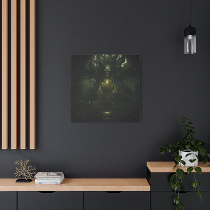 Mystical Forest Canvas Wall Art, Fantasy Decor, Enchanted Home, Gift for Nature Lovers, Dark Aesthetic Room Decor, Gothic Artwork