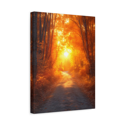 Autumn Pathway Canvas Print, Fall Decor, Nature Wall Art, Home Decor, Gift for Nature Lovers, Cozy Living Room Decoration