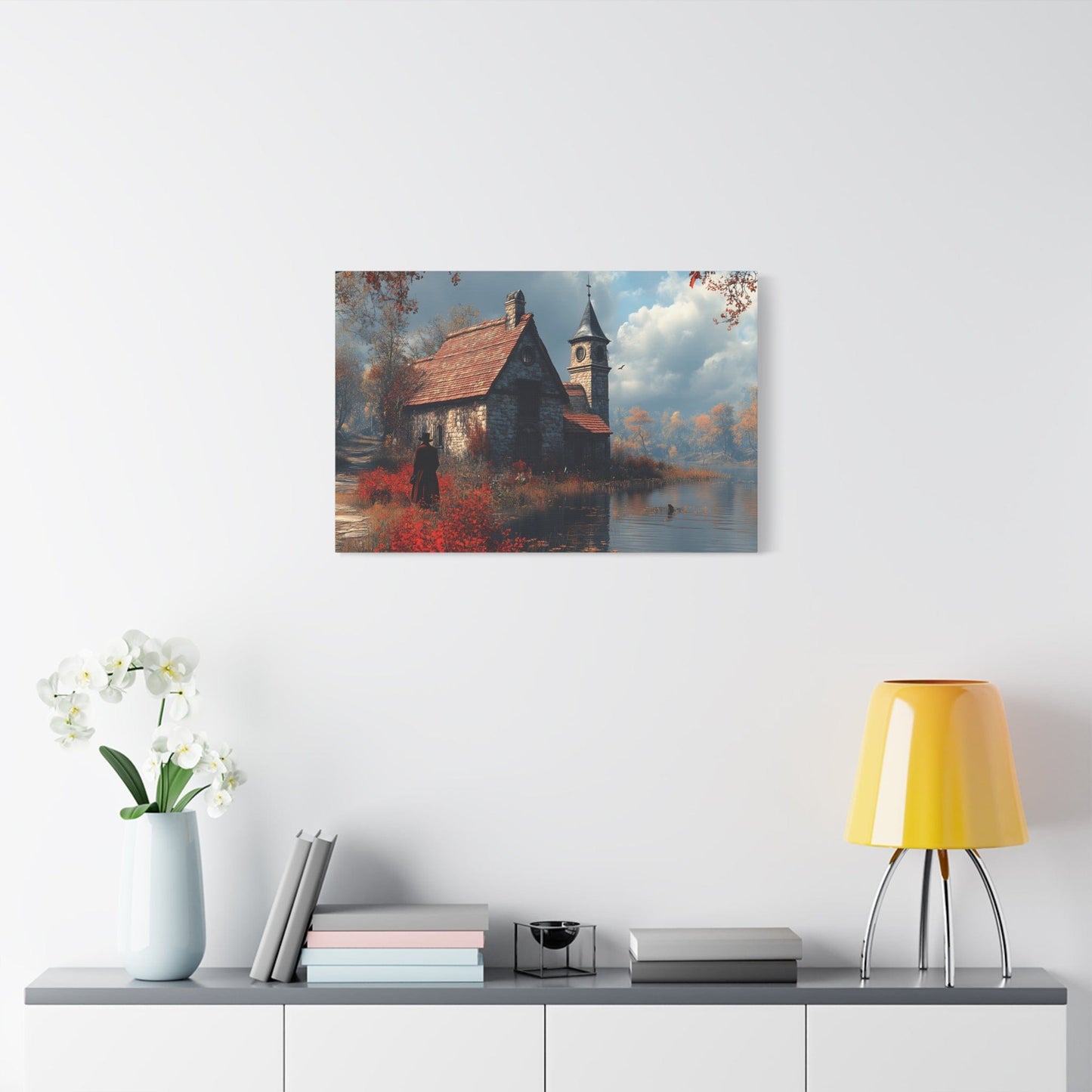 Rustic Art Canvas, Wall Decor, Home Decoration, Cozy Living Room, Nature Scene, Ideal for Holidays