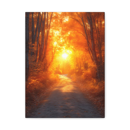 Autumn Pathway Canvas Print, Fall Decor, Nature Wall Art, Home Decor, Gift for Nature Lovers, Cozy Living Room Decoration