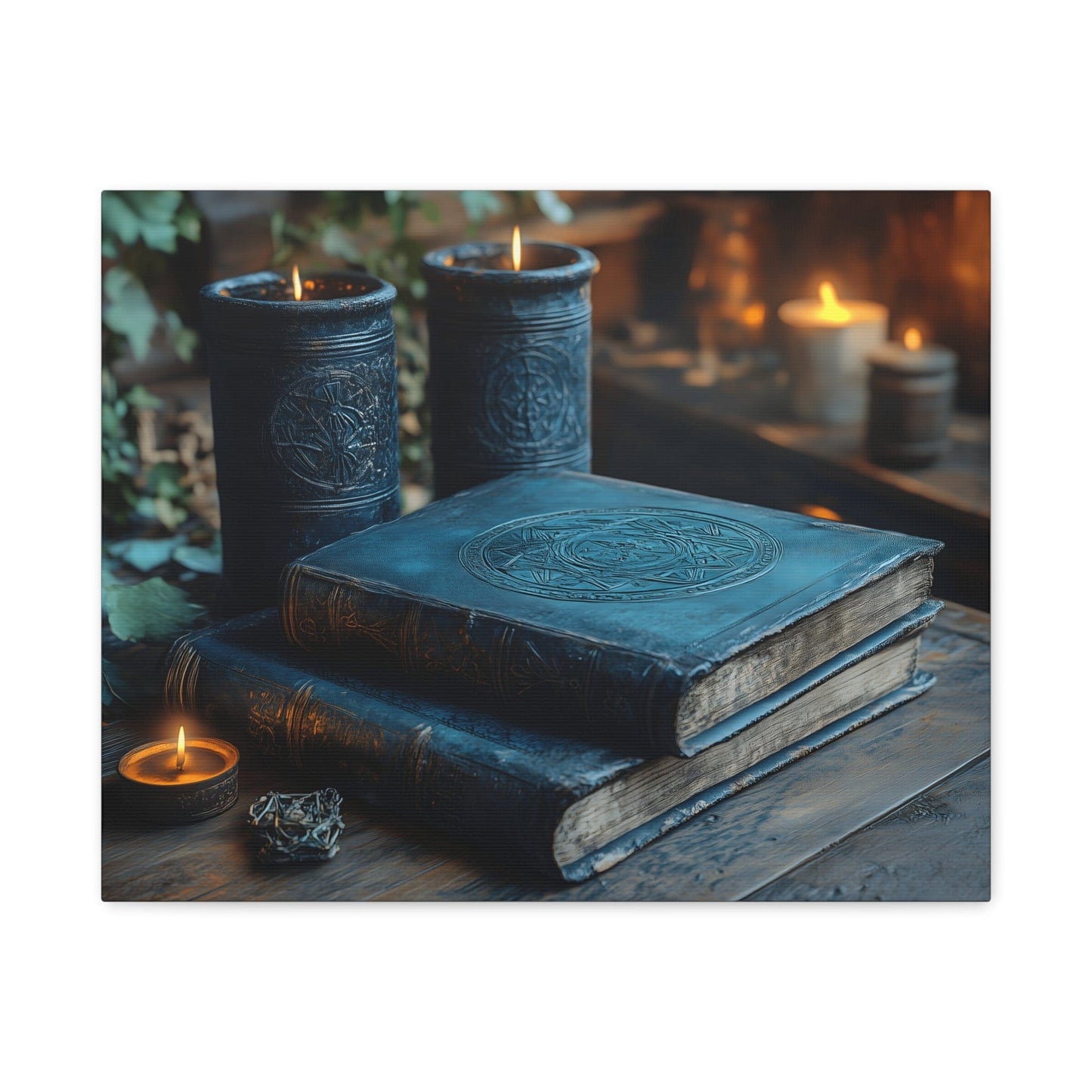 Enchanting Matte Canvas Wall Art, Cozy Home Decor, Perfect for Bohemian Vibes, Fall Celebrations, Unique Gift for Book Lovers