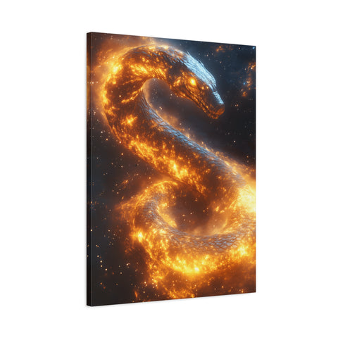 Canvas Wall Art: Fiery Serpent Design, Home Decor, Unique Gift, Fantasy Art, Living Room Wall Decor, Dragon Artwork