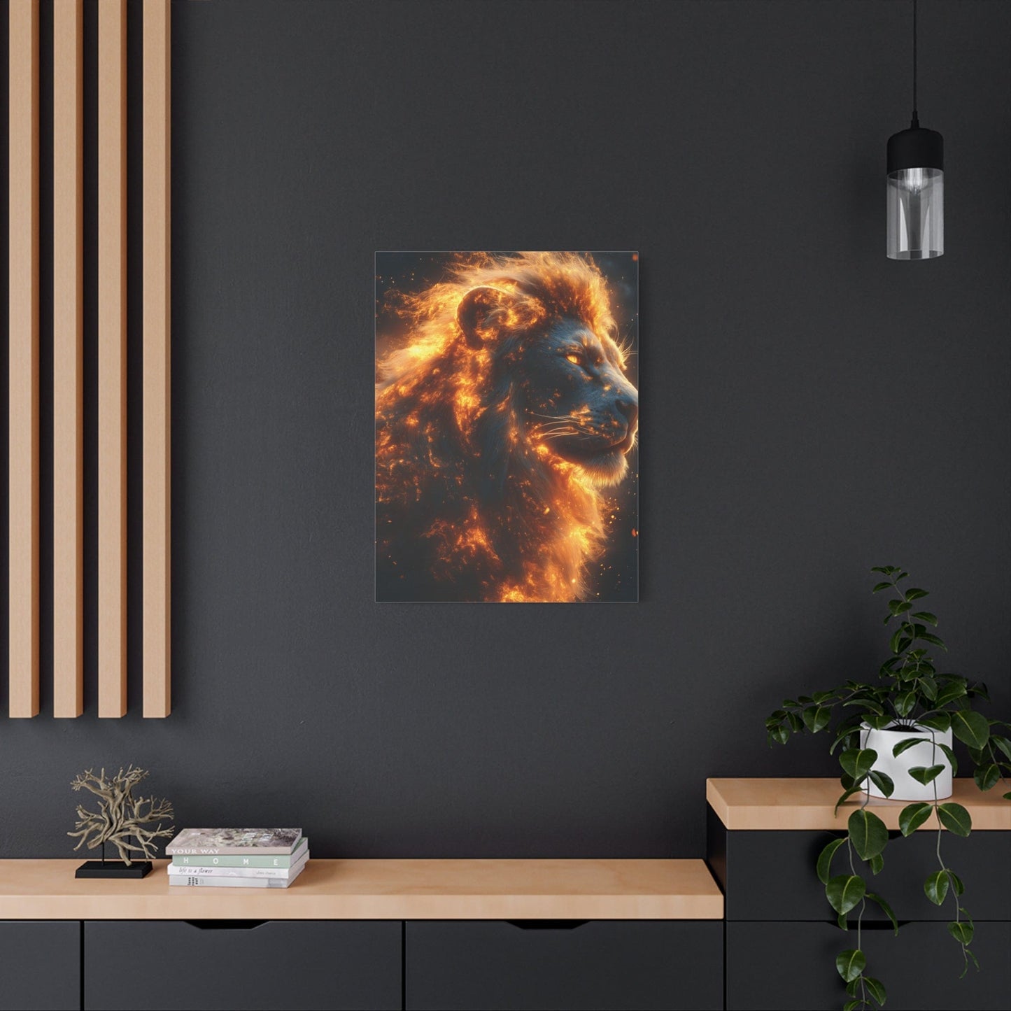 Fierce Lion Canvas Artwork, Wild Animal Decor, Bold Home Wall Art, Inspirational Gift, Unique Lion Print, Modern Decor