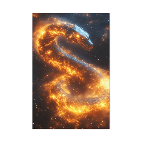Canvas Wall Art: Fiery Serpent Design, Home Decor, Unique Gift, Fantasy Art, Living Room Wall Decor, Dragon Artwork