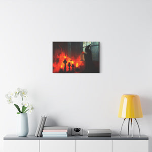 Spooky Halloween Canvas Print, Witch Decor, Haunted House Art, Creepy Wall Art, Fall Home Decor