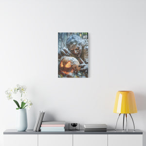 Halloween Canvas Art Print, Creepy Wall Decor, Spooky Home Decor, Haunted House Decoration, Fall Artwork, Pumpkin Scare