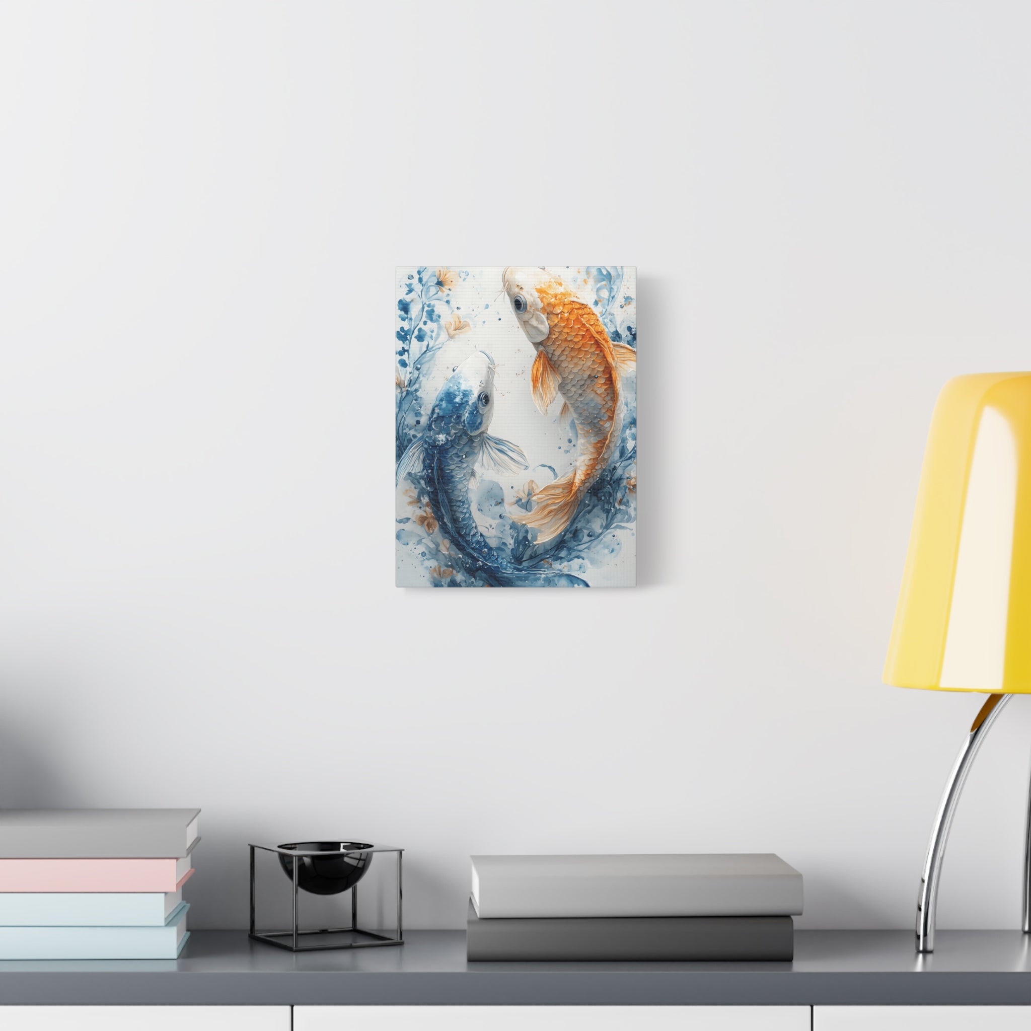 Artistic Koi Canvas, Home Decor, Gift Idea, Asian Wall Art, Unique Art Piece