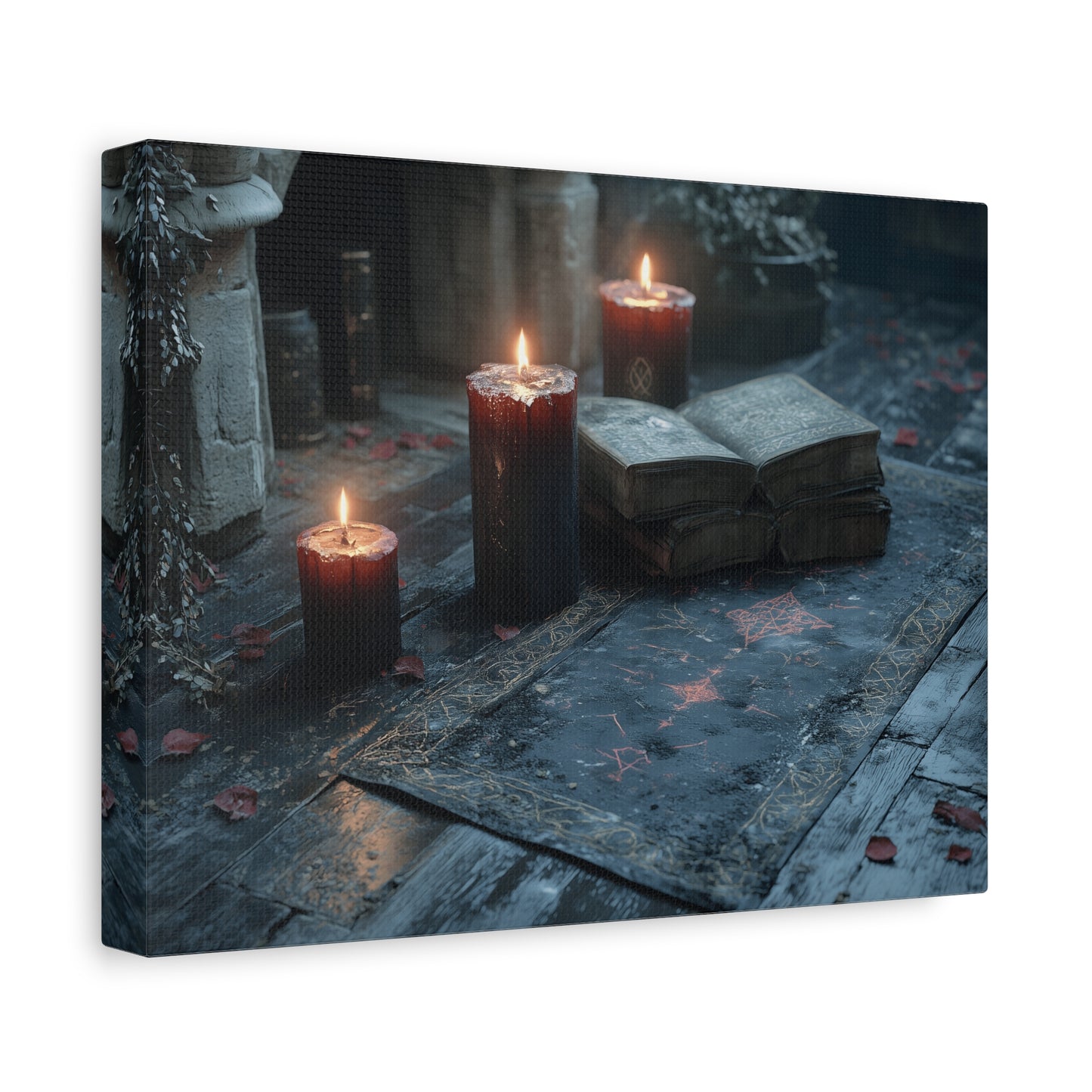 Mystical Candlelit Canvas Art, Gothic Home Decor, Witchy Wall Art, Dark Aesthetic Print, Spiritual Living Room Artwork