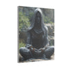 Serene Meditative Monk Canvas Art, Mystical Energy Wall Decor, Spiritual Zen Painting, Unique Meditation Art