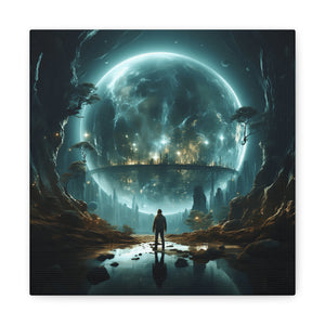 Cosmic Landscape Wall Art, Sci-Fi Home Decor, Canvas Print, Space Inspired Art, Gift for Astronomers, Futuristic Art