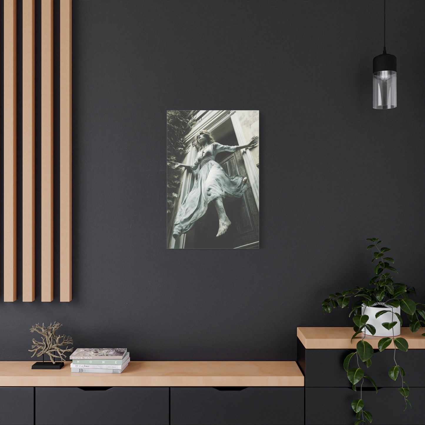 Eerie Fantasy Wall Art Canvas, Dark Atmosphere Decor, Gothic Home Decor, Haunting Art for Halloween, Unique Gift Idea