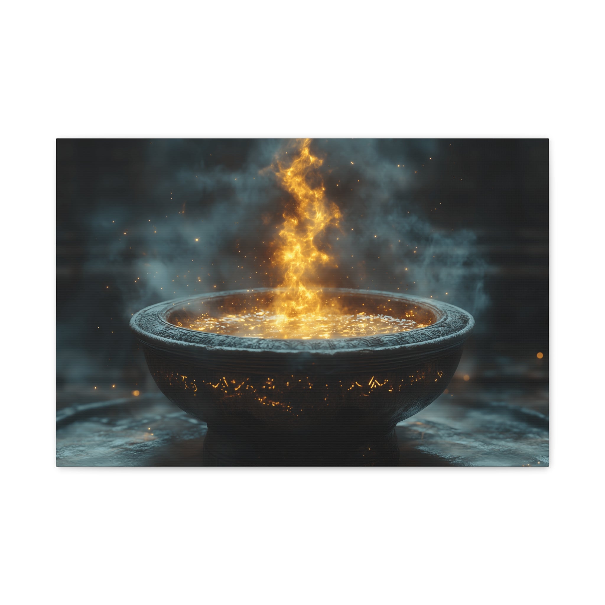 Mystical Fire Canvas Art, Home Decor, Aura Wall Art, Gift for Nature Lovers, Fantasy Room Decoration