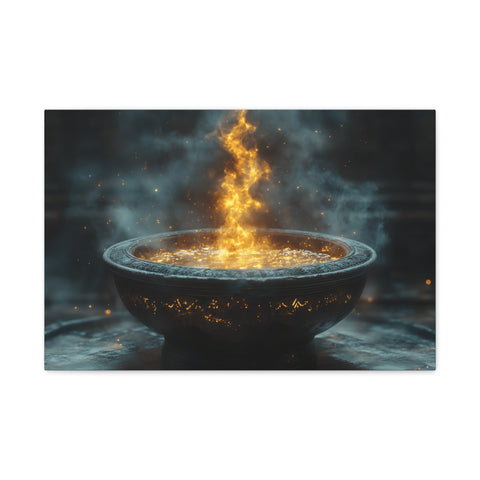 Mystical Fire Canvas Art, Home Decor, Aura Wall Art, Gift for Nature Lovers, Fantasy Room Decoration
