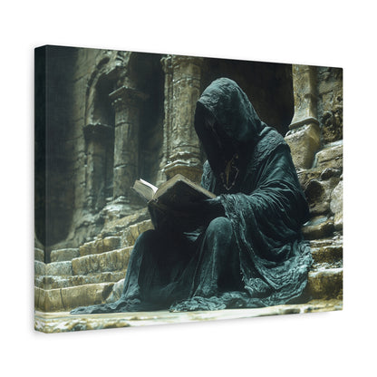 Mystical Monk Stretched Canvas Art, Dark Fantasy Wall Decor, Esoteric Home Decor, Unique Gifts for Art Lovers, Spiritual Artwork