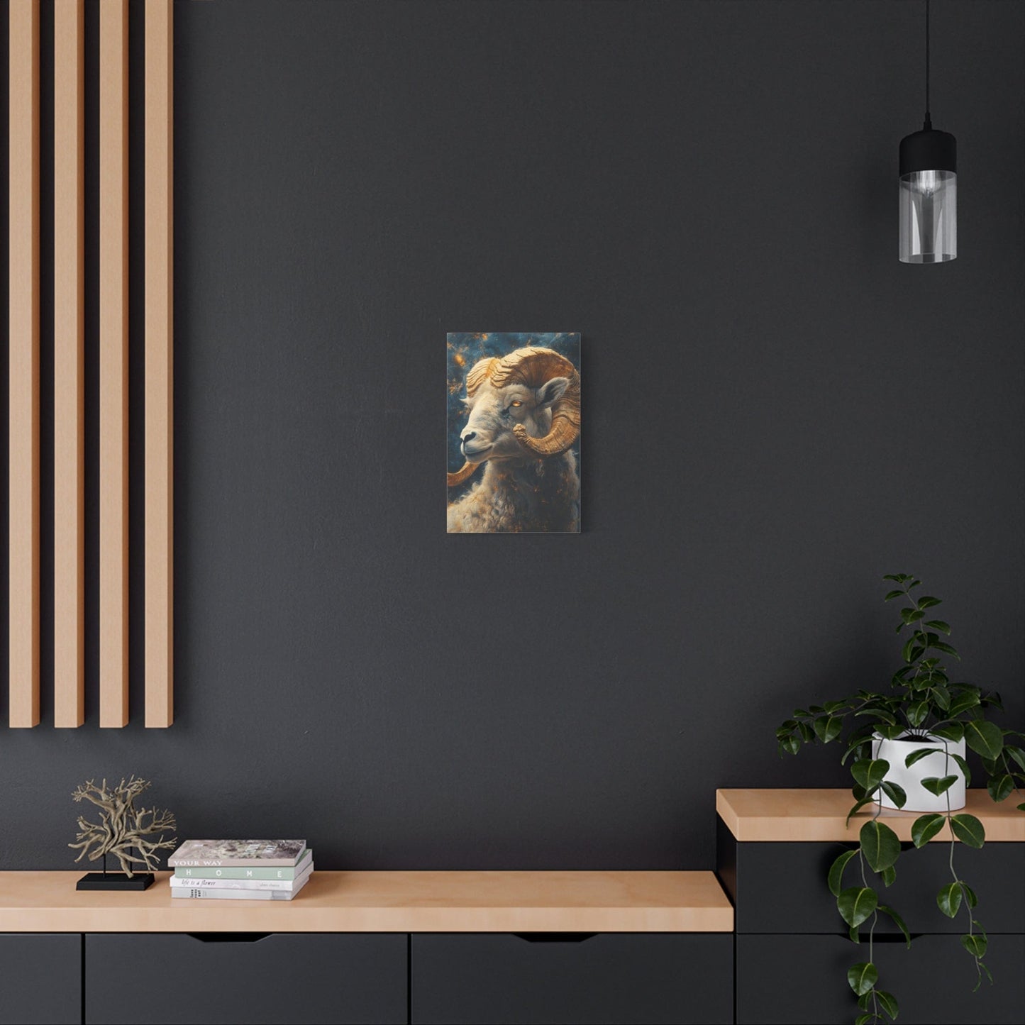 Ram Portrait Matte Canvas Wall Art, Animal Decor for Home, Rustic Wall Decor, Gift for Animal Lovers, Unique Birthday Gift