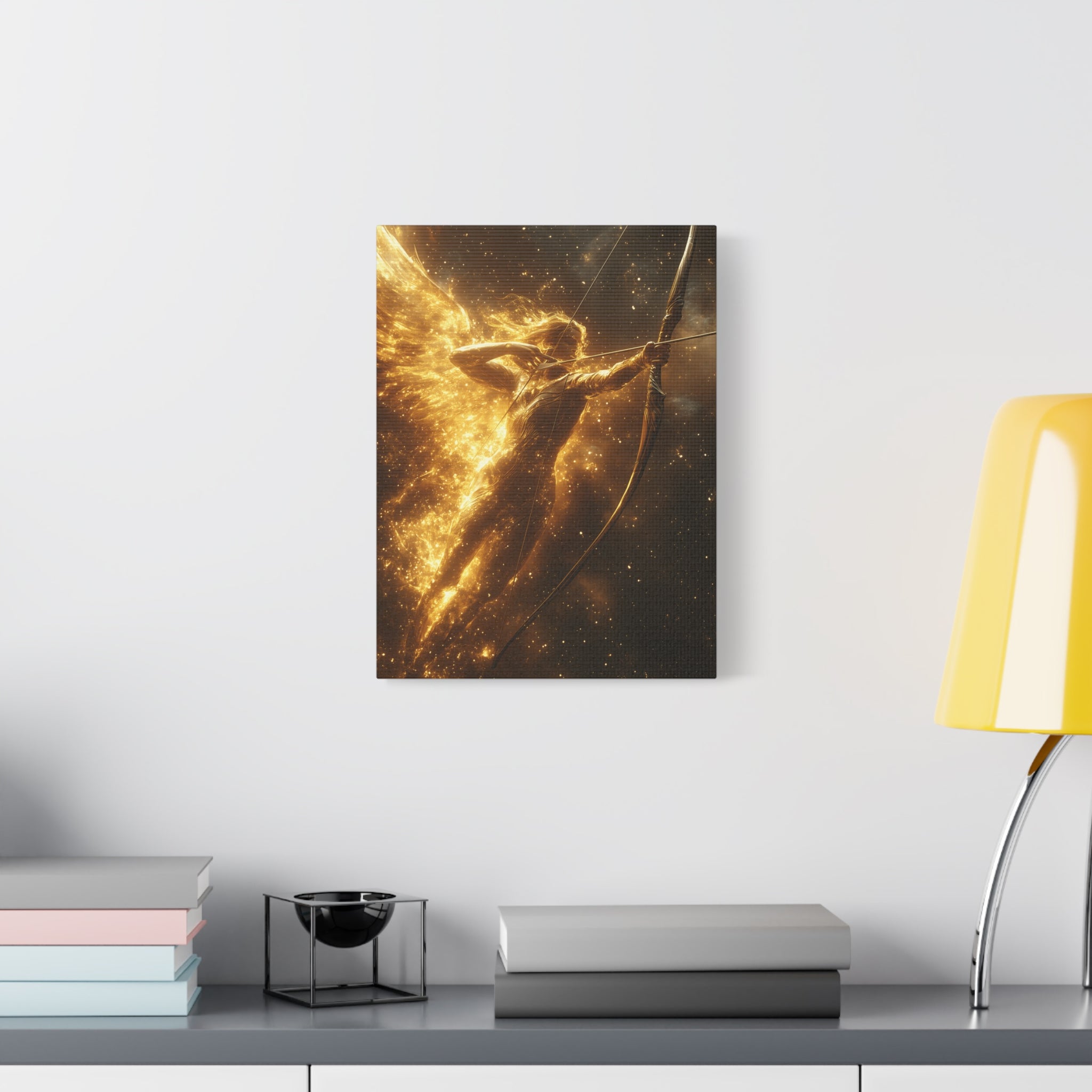 Golden Archer Canvas Print, Celestial Wall Art, Inspirational Home Decor, Rustic Gift, Fantasy Artwork