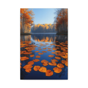 Autumn Reflections Canvas Print, Fall Decor, Nature Wall Art, Home Interior, Seasonal Artwork, Perfect Gift for All Occasions
