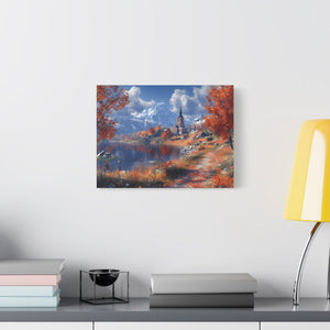 Autumn Landscape Canvas Art, Fall Wall Decor, Nature Artwork, Home Decoration, Seasonal Gift, Scenic Painting