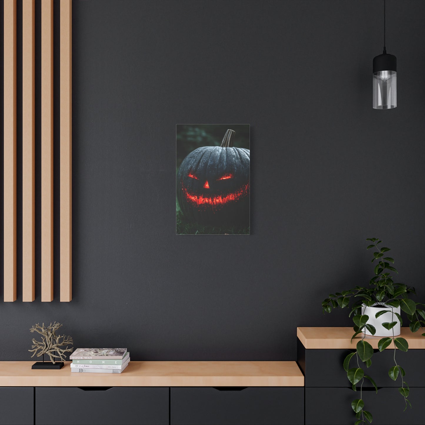 Spooky Halloween Canvas Art, Pumpkin Wall Decor for Fall, Haunted House Decoration, Halloween Gift, Trick-or-Treat Decor