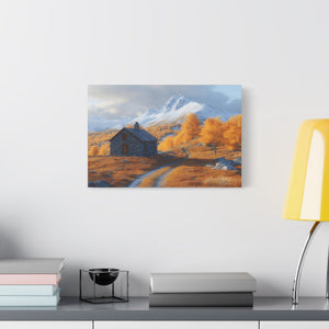 Autumn Landscape Canvas Wall Art, Cozy Home Decor, Nature Print for Living Room, Gift for Art Lovers, Rustic Fall Artwork