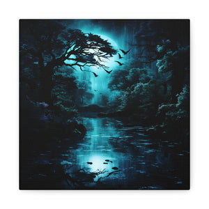 Nature-Inspired Stretched Canvas Art for Home Decor, Serenity Wall Art, Blue Forest Landscape, Perfect Gift for Nature Lovers, [...]