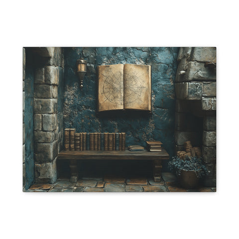 Fantasy Book Nook Wall Art, Cozy Home Decor, Literary Gifts, Reading Corner Artwork, Book Lovers Decor, Magical Canvas Print