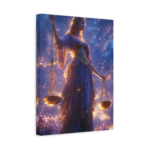 Elegant Justice-Themed Canvas Art Print, Inspirational Home Decor, Perfect Gift for Law Students, Libra Decor, Goddess of Justice Wall Art