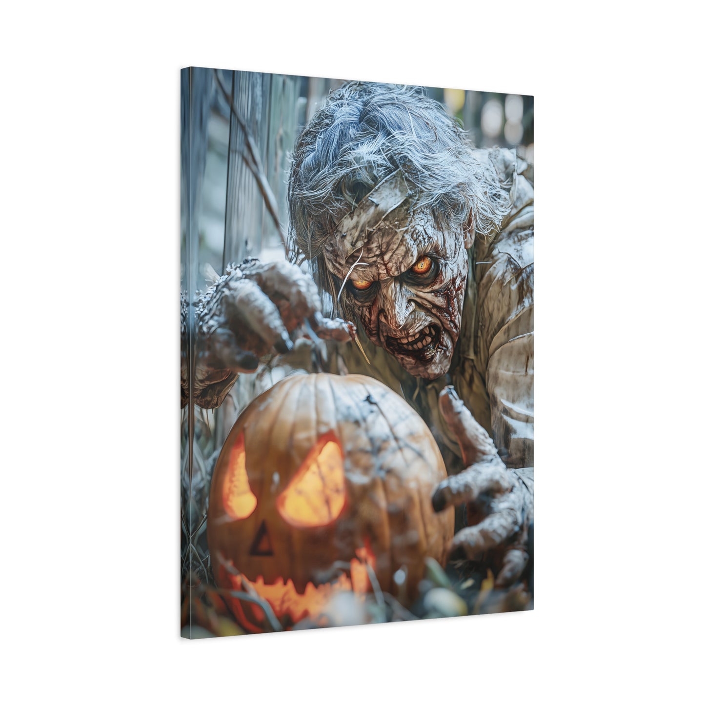 Halloween Canvas Art Print, Creepy Wall Decor, Spooky Home Decor, Haunted House Decoration, Fall Artwork, Pumpkin Scare