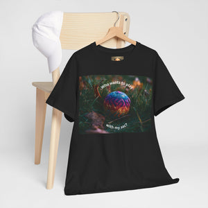 Playful Unisex Heavy Cotton Tee featuring humorous hacky sack graphic, perfect for casual wear.