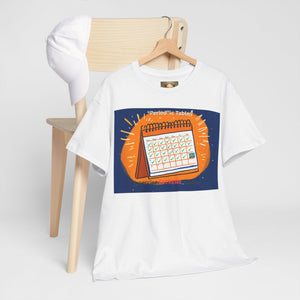 Periodic Table Calendar Tee — Humorous Science Pun T-Shirt