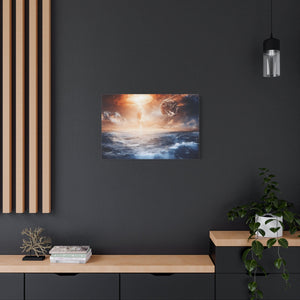 Stretched Canvas Art Print, Cosmic Waves, Space Decor, Modern Wall Art, Galactic Home Decor, Dreamy Ocean Art