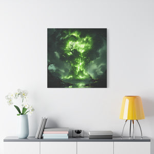 Enchanted Tree Canvas Art Print, Nature Home Decor, Forest Wall Art, Living Room Decoration, Gift for Nature Lovers, Green Wall Art