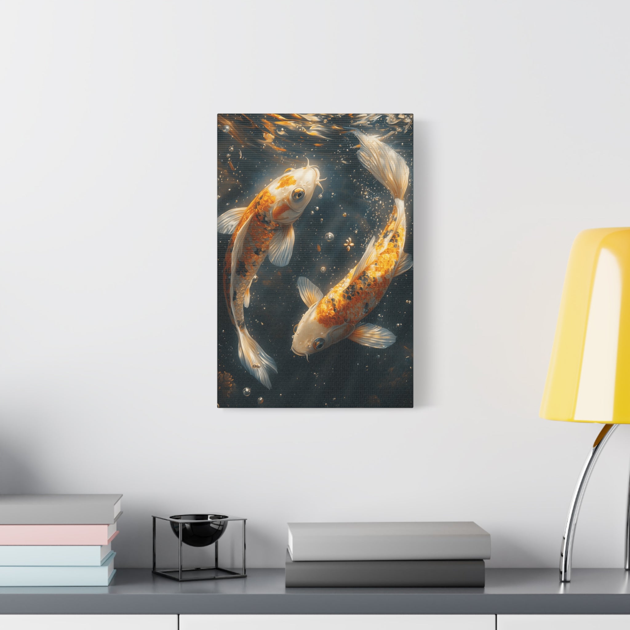 Serene Koi Canvas Print, Aquatic Art, Home Decor, Meditation Gift, Nature Wall Art, Zen Decor, Fish Artwork