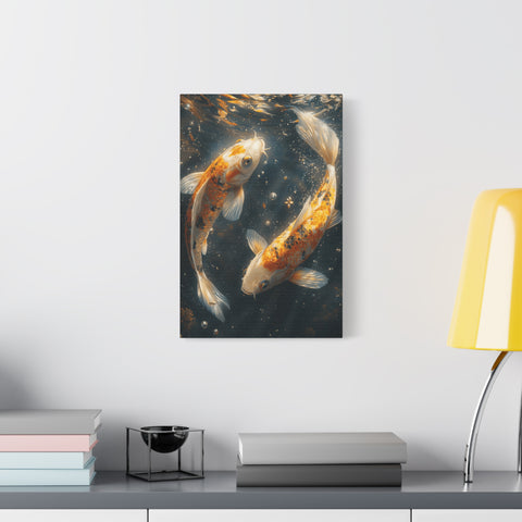 Serene Koi Canvas Print, Aquatic Art, Home Decor, Meditation Gift, Nature Wall Art, Zen Decor, Fish Artwork