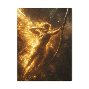Celestial Golden Archer Canvas Print, Sagittarius Artwork
