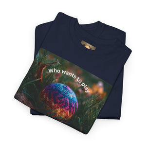 Playful Unisex Heavy Cotton Tee featuring humorous hacky sack graphic, perfect for casual wear.