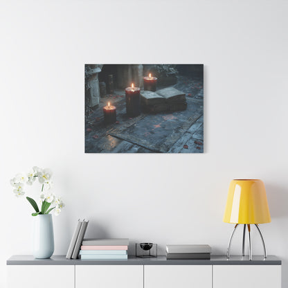 Mystical Candlelit Canvas Art, Gothic Home Decor, Witchy Wall Art, Dark Aesthetic Print, Spiritual Living Room Artwork