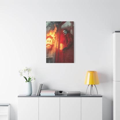 Halloween Horror Art Print, Spooky Home Decor, Creepy Wall Art, Unique Gift for Haunted House Lovers, Matte Canvas Artwork