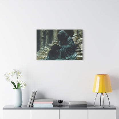Mystical Monk Stretched Canvas Art, Dark Fantasy Wall Decor, Esoteric Home Decor, Unique Gifts for Art Lovers, Spiritual Artwork