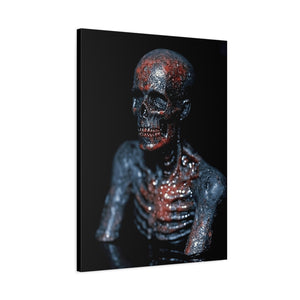 Stretched Canvas Art Print, Gothic Skeleton Wall Decor, Macabre Home Aesthetic, Halloween Wall Art, Dark Artwork for Spooky Vibes