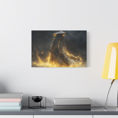 Canvas Wall Art, Fantasy Decor, Wizard Artwork, Fire Theme, Mystical Home Accent