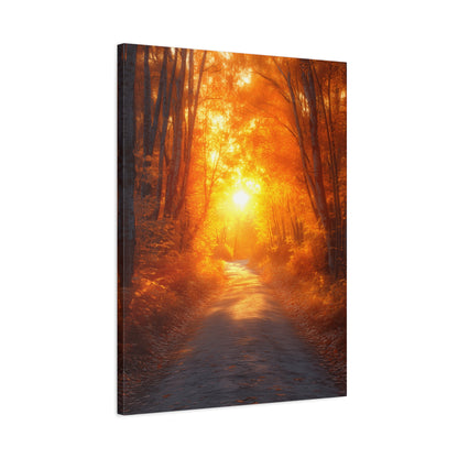 Autumn Pathway Canvas Print, Fall Decor, Nature Wall Art, Home Decor, Gift for Nature Lovers, Cozy Living Room Decoration