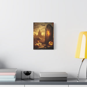 Halloween Canvas Art Print, Spooky Decor for Fall, Haunted House Wall Art, Perfect for Halloween, Autumn Decorations