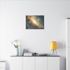 Fiery Nebula Spiral Canvas Décor, Cosmic Vortex Wall Art, Space Theme, Galaxy Home Décor, Celestial Wall Art