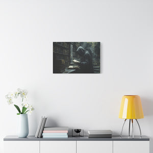 Mysterious Library Canvas Print, Dark Academia Wall Art, Book Lover Gift, Gothic Home Decor, Reading Nook Decoration, Unique Wall Art