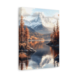 Serene Landscape Canvas Art, Nature Decor, Wall Art Print, Mountain Scene, Autumn Home Decoration